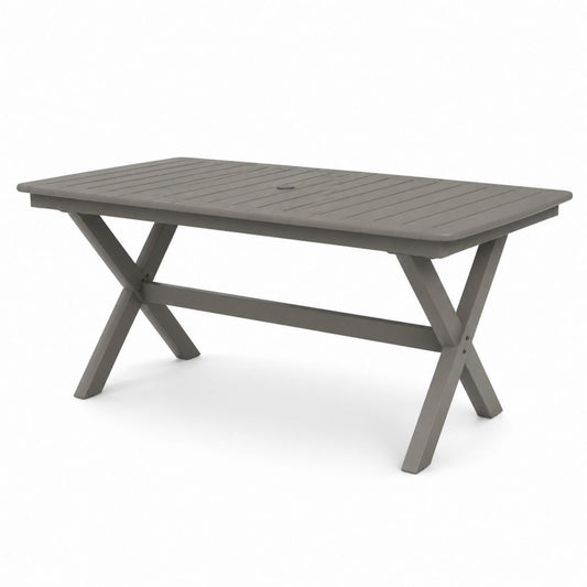 Table de jardin rectangulaire gris aluminium 180 x 90 x 75 cm